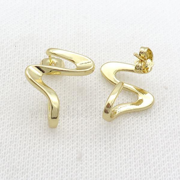 Copper Stud Earring Gold Plated