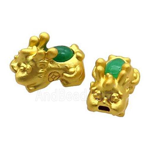 Copper Pixiu Beads Unfade Gold Plated