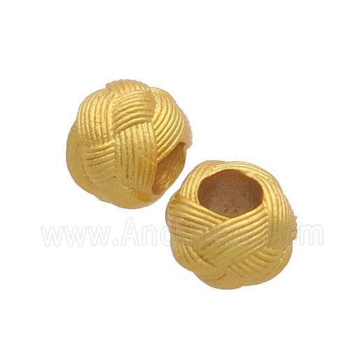 Copper Beads Round Large Hole Unfade Gold Plated
