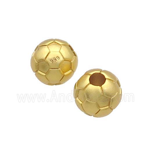 Copper Football Beads Round Large Hole Sport Unfade Gold Plated