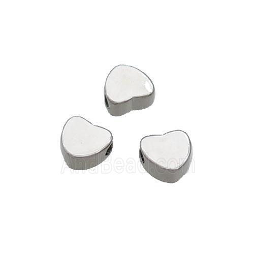 Copper Heart Beads Platinum Plated
