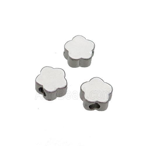 Copper Flower Beads Platinum Plated