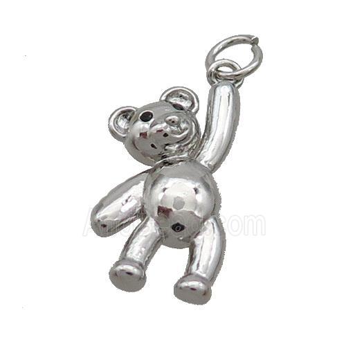 Copper Bear Pendant Platinum Plated