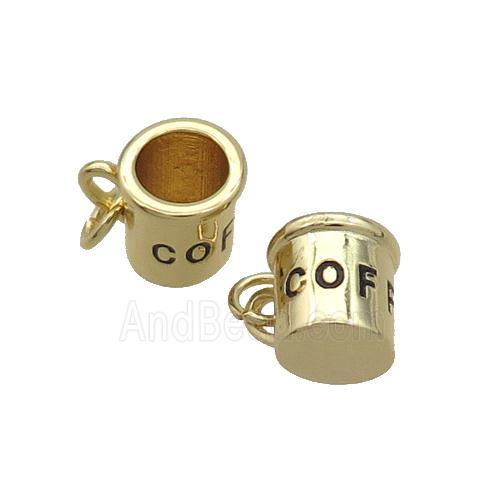 Copper Cup Pendant Coffee Gold Plated