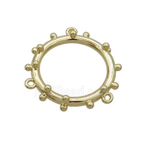 Copper Circle Pendant 3loops Gold Plated