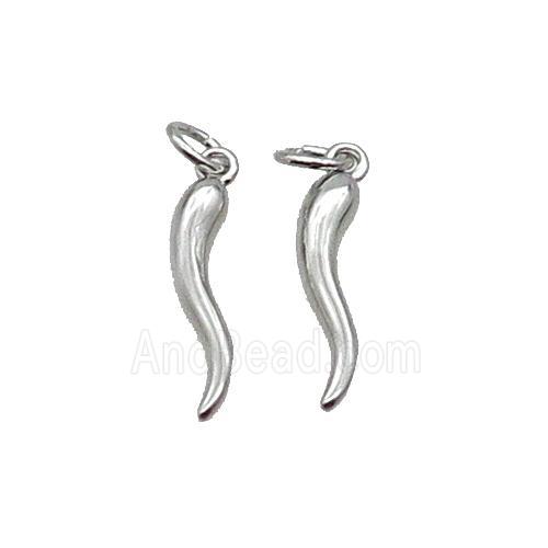 Copper Horn Pendant Platinum Plated