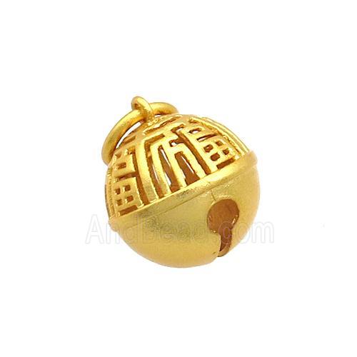 Copper Bell Pendant 18K Gold Plated