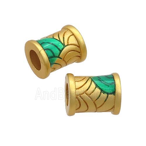 Copper Tube Beads Large Hole 18K Gold Plated