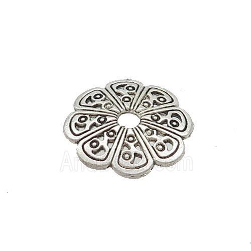 Tibetan Style Zinc Beadcaps Antique Silver