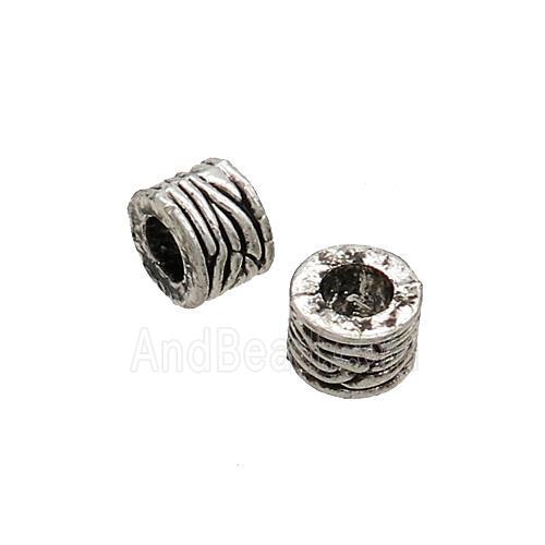 Tibetan Style Zinc Column Beads Large Hole Antique Silver