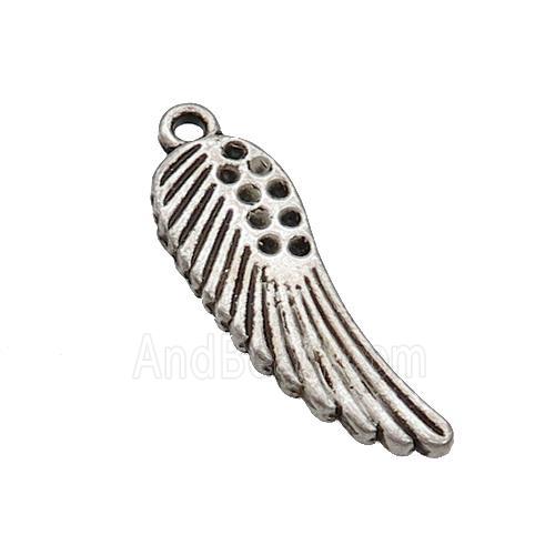 Tibetan Style Zinc Angel Wings Charms Pendant Antique Silver
