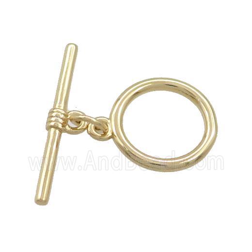 Copper Toggle Clasp Circle Gold Plated