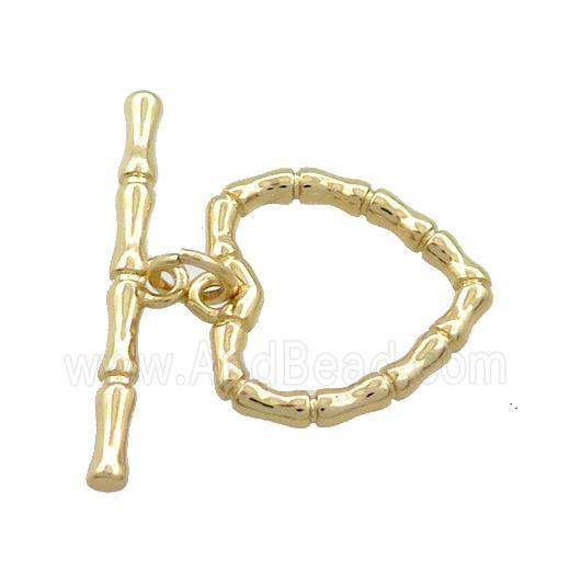 Copper Toggle Clasp Heart Gold Plated