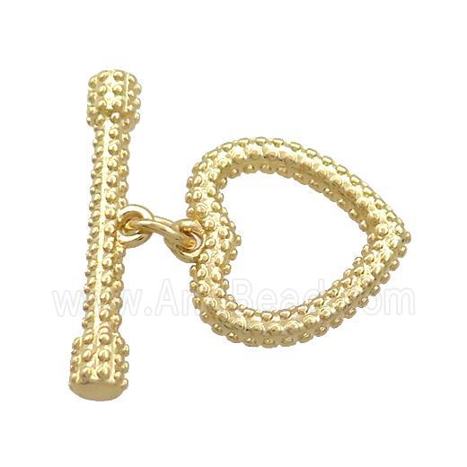 Copper Toggle Clasp Heart Gold Plated