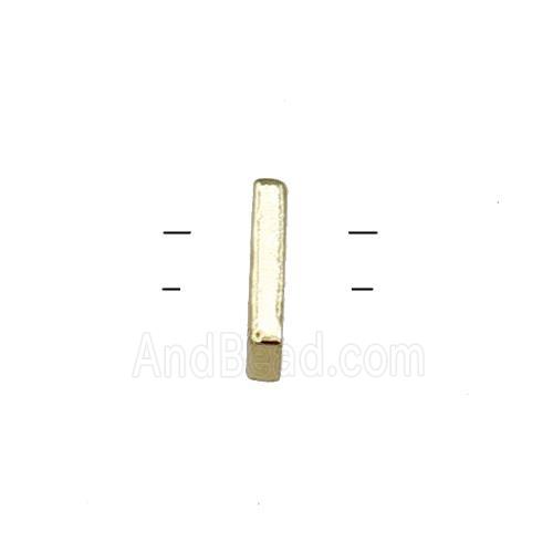 Copper Letter I Beads 2holes Gold Plated