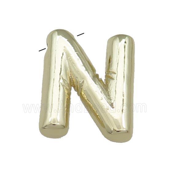 Copper Letter N Pendant Gold Plated