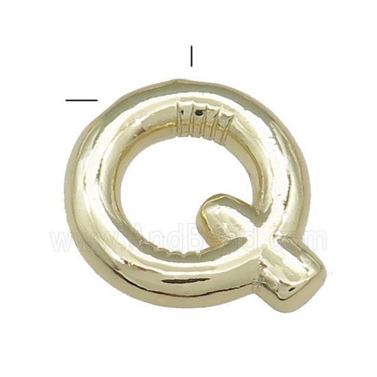 Copper Letter Q Pendant Gold Plated