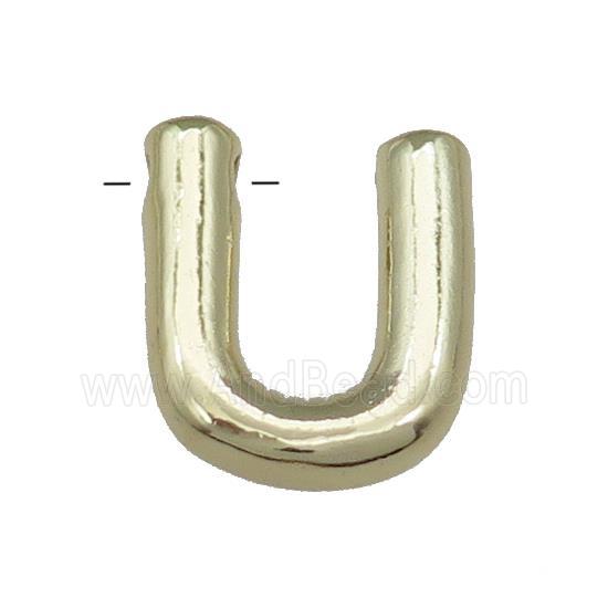 Copper Letter U Pendant Gold Plated