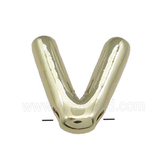 Copper Letter V Pendant Gold Plated