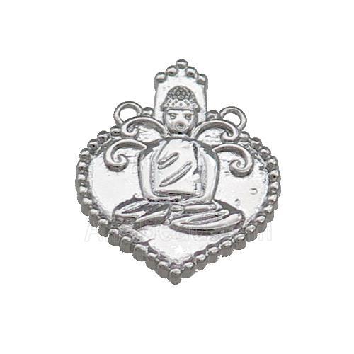 Copper Buddha Pendant 2loops Platinum Plated