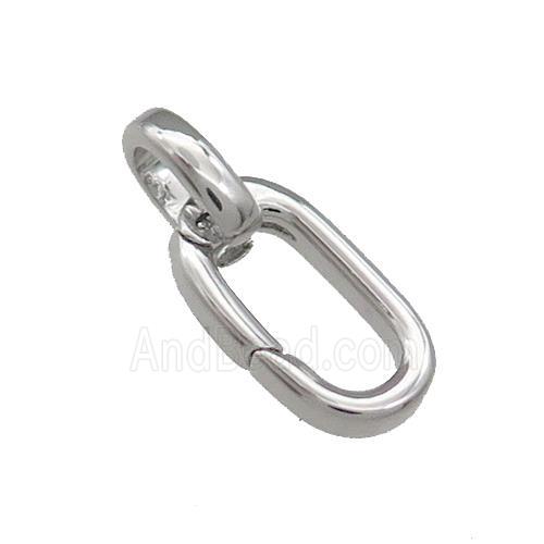 Copper Carabiner Clasp Platinum Plated