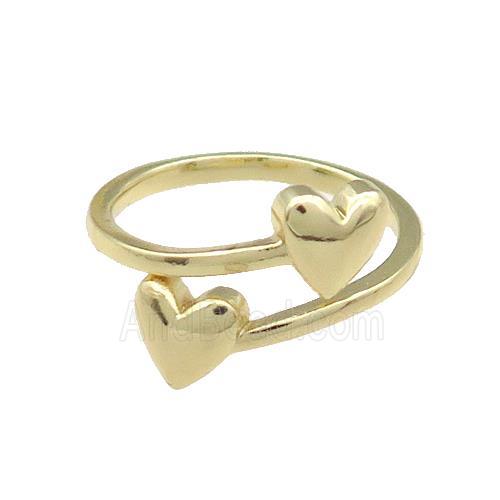 Copper Heart Rings Gold Plated