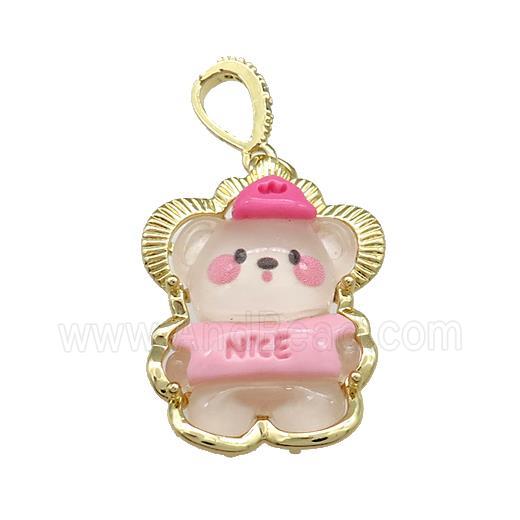 White Acrylic Rabbit Pendant Gold Plated