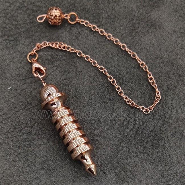 Copper Bullet Pendulum Pendant Rose Gold