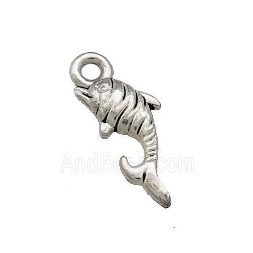 Tibetan Style Zinc Dolphin Pendant Antique Silver