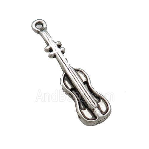 Tibetan Style Zinc Guitar Pendant Antique Silver