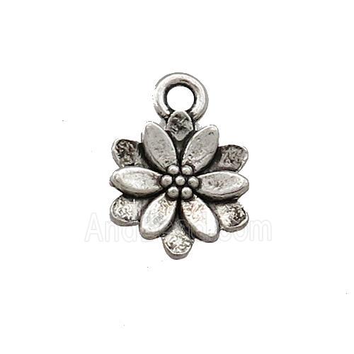 Tibetan Style Zinc Flower Pendant Antique Silver