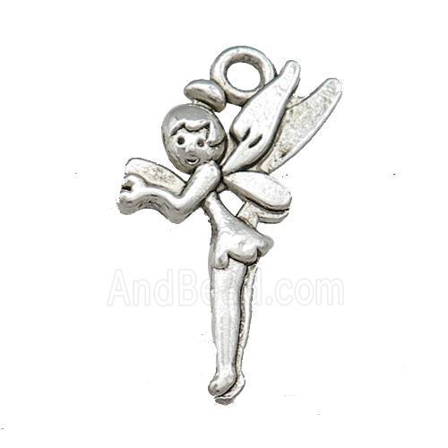 Tibetan Style Zinc Fairy Charms Pendant Antique Silver