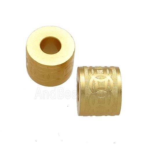 Copper Tube Beads Unfade Large Hole 18K Gold Plated
