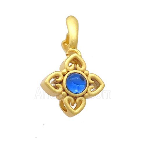 Copper Star Pendant Pave Jadeite Glass 18K Gold Plated