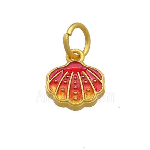 Copper Shell Pendant Multicolor Cloisonne 18K Gold Plated