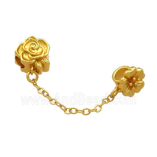 Copper Flower Pendant Unfade 18K Gold Plated