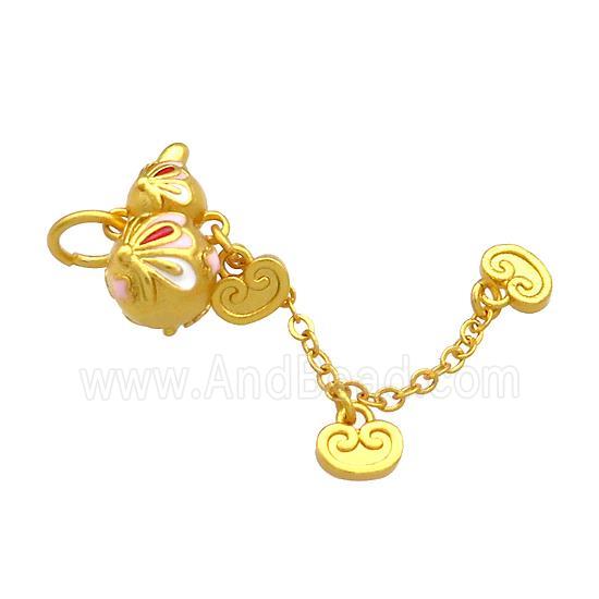 Copper Flower Pendant Multicolor Cloisonne 18K Gold Plated