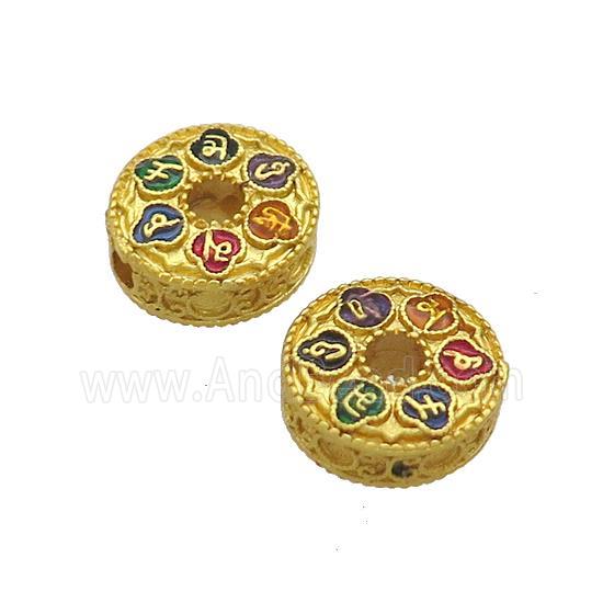 Copper Coin Beads Painted Zodiac Gold Plated