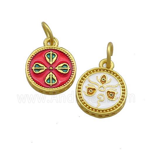 Copper Circle Pendant Painted Gold Plated