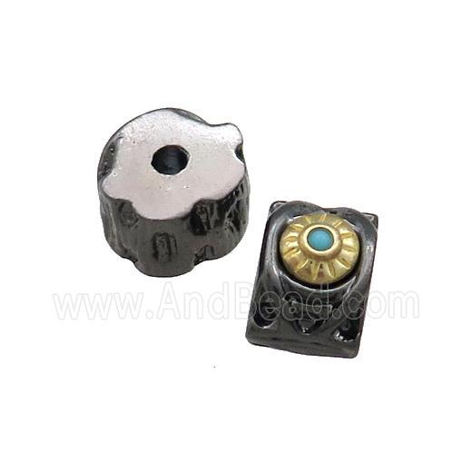 Tibetan Style Copper Tube Beads Black Plated
