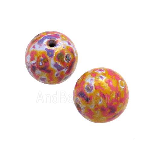 Wood Beads Multicolor Painted Smooth Round
