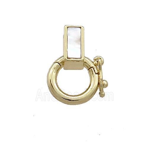 Copper Bail Pave Shell 18K Gold