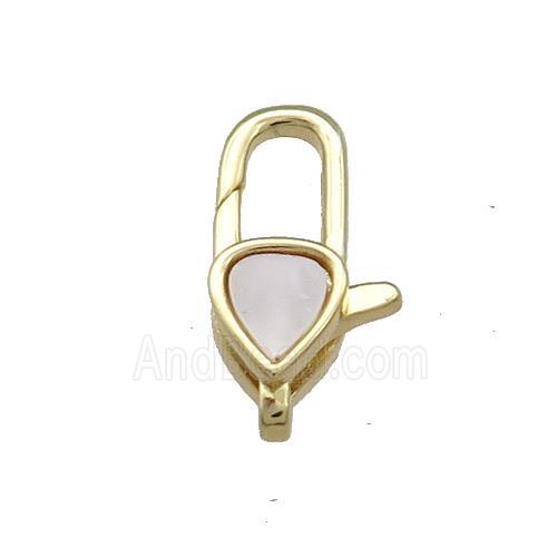 Copper Lobster Clasp Pave Shell 18K Gold