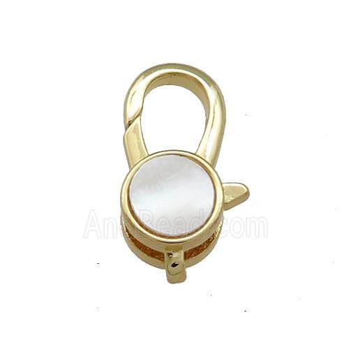 Copper Lobster Clasp Pave Shell 18K Gold