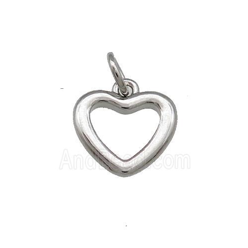 Copper Heart Pendant Platinum Plated