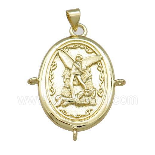 Copper Fairy Charms Pendant Oval Gold Plated