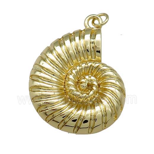 Copper Ammonite Charms Pendant Shell Gold Plated