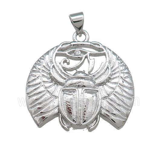Copper Beetle Pendant Insect Charms Platinum Plated