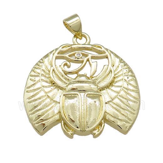 Copper Beetle Pendant Insect Charms Gold Plated