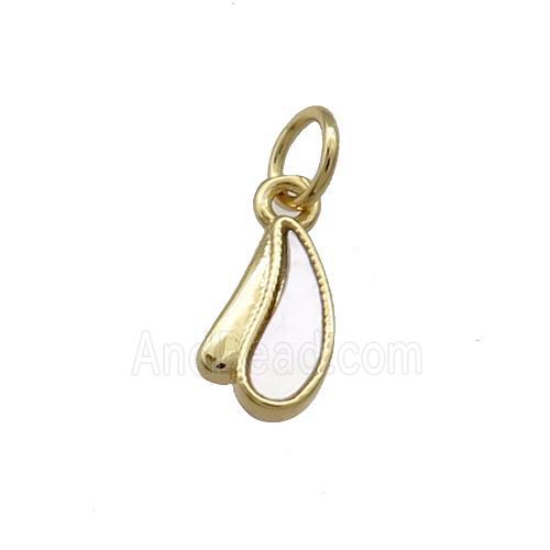 Eggplant Charms Copper Pendant Pave Shell 18K Gold Plated